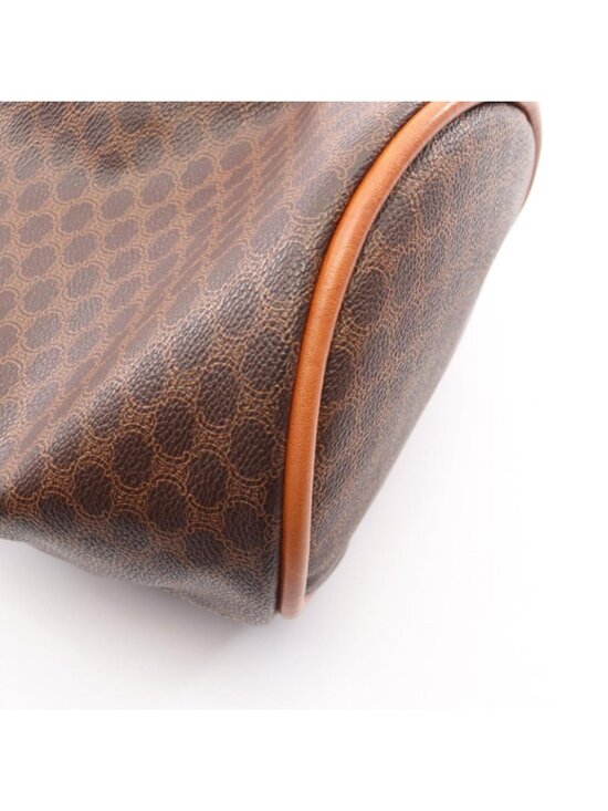 Celine Backpack Macadam Drawstring Dark Brown Canvas Leather Mini main image 5